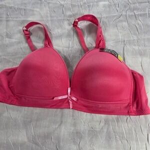 Lukasi 669 Pink Molded Cup Bra Adjustable Straps Size 42C NWT